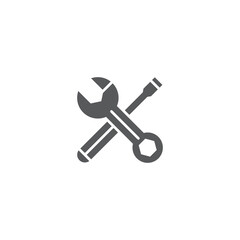 Screwdriver and wrench tools icon isolated background. Service tool symbol. Vector Illustration