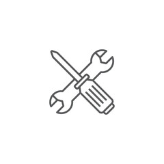 Screwdriver and wrench tools icon isolated background. Service tool symbol. Vector Illustration