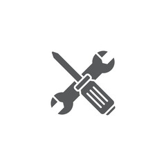 Screwdriver and wrench tools icon isolated background. Service tool symbol. Vector Illustration