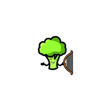 Cute Brocoli Mascot Vector Illustration Design. Epas 10. Recomended For Children Book.