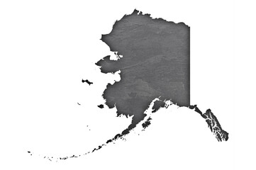 Karte von Alaska auf dunklem Schiefer
