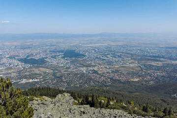 City of Sofia from Kamen Del Peak at Vitosha Mountain, Bulgaria
