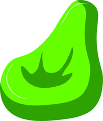 Concept soft bag chair sofa, isolated on white, flat vector illustration. Pouf upholstered furniture vector, isolated icon of a comfortable upholstered chair.