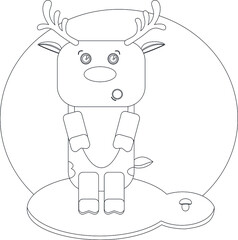 Сoloring illustration of a deer