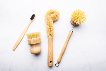 Bamboo Kitchen Scrub Brush Set of 3