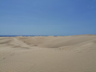 Fototapeta na wymiar Maspalomas dunes, the desert in Gran Canaria. 