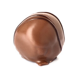 Sweet chocolate candy on white background