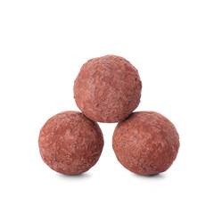 Sweet chocolate candies on white background
