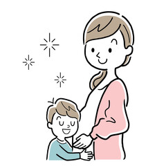 ベクターイラスト素材：妊娠中の母と子供
