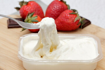 strawberry dessert with chocolate