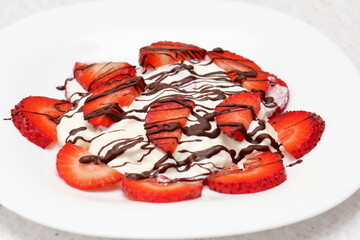 strawberry dessert with chocolate