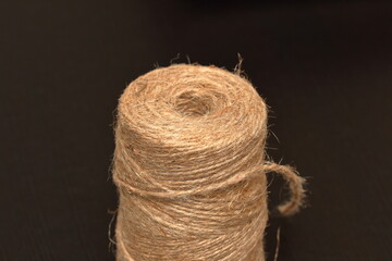 babina of strong threads on a black background