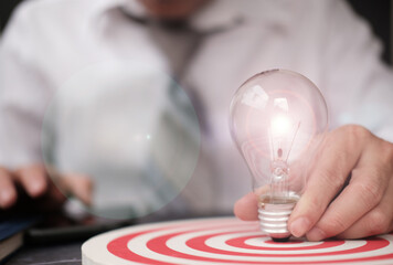 businessman hand working on table business growth concept,Creative new idea, business plan