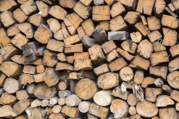 Pile of Logs in Barcena Mayor, Cantabria