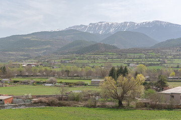 Landscape from La Seu de Urgell to the Cadi mountain in the Calalan Pyrenees