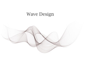 Abstract smooth gray wave vector. Curve flow grey motion illustration