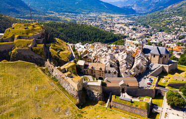 Aerial view on the city Briancon. France