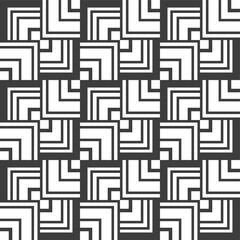 Abstract lines mosaic pattern. Modern stylish texture. Repeating geometric tiles with striped elements. Monochrome trellis. Vector background.