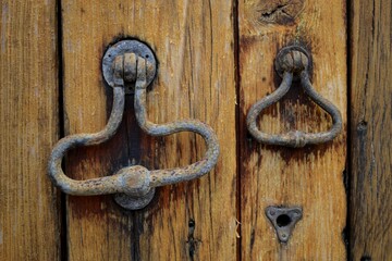 Two antique door knobs of a church