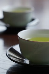 Japanese warm green tea..It has a good fragrance and a little bitterness.
