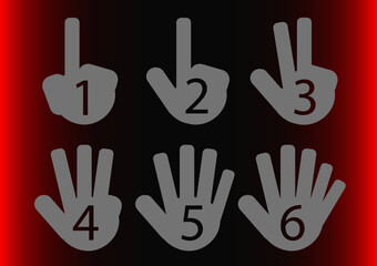 Finger counting strange picture with numbers