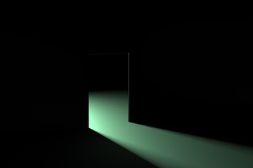 3D rendering dark and light door