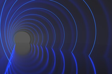 Obraz premium 3D rendering light line tunnel