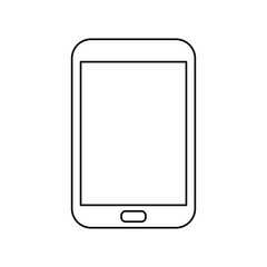 smartphone linear icon, isolated simple flat phone illustration on white background