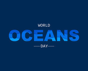 Obraz premium World Oceans Day With Text Wave