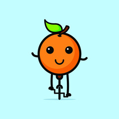 Cute Orange Cartoon Character Vector Illustration Design. Outline, Cute, Funny Style. Recomended For Children Book, Cover Book, And Other.