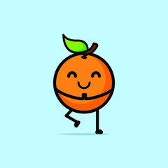 Cute Orange Cartoon Character Vector Illustration Design. Outline, Cute, Funny Style. Recomended For Children Book, Cover Book, And Other.