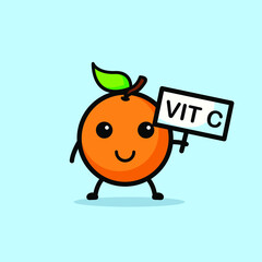 Cute Orange Cartoon Character Vector Illustration Design. Outline, Cute, Funny Style. Recomended For Children Book, Cover Book, And Other.