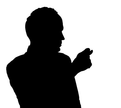 recommend clip art: Male silhouette showing fig sign during coronavirus government's politic protest