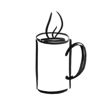 Hand drawn marker illustration of cup over white background