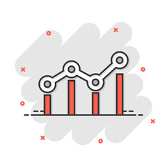 Benchmark measure icon in comic style. Dashboard rating vector cartoon illustration on white isolated background. Progress service business concept splash effect.