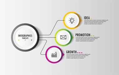 Presentation business infographic template circle with 3 step