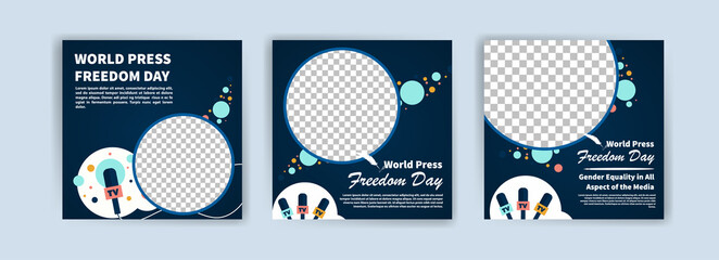 World Press Freedom Day. Social media templates for World Press Freedom Day. Banner vector for social media ads, web ads, business messages, discount flyers and big sale banners.