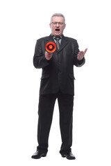 Business person speaking in loudspeaker concept