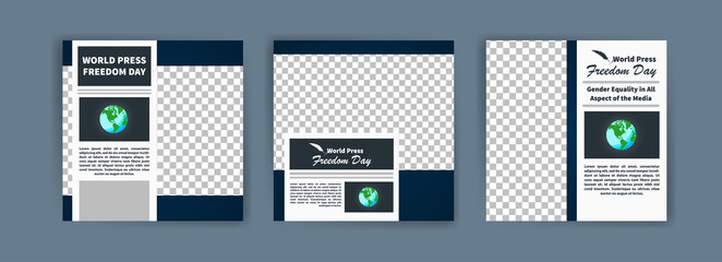 World Press Freedom Day. Social media templates for World Press Freedom Day. Banner vector for social media ads, web ads, business messages, discount flyers and big sale banners.