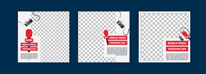 World Press Freedom Day. Social media templates for World Press Freedom Day. Banner vector for social media ads, web ads, business messages, discount flyers and big sale banners.