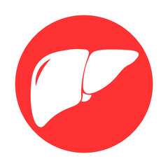 Liver icon in trendy flat style. Symbol for your web site design, logo, app, UI