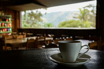 Morning in an empty cafe in Costa Rica