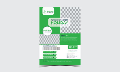 travel and tour flyer design template for your business or service	
