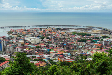 High angle view of the colonial old town San Felipe, Panama