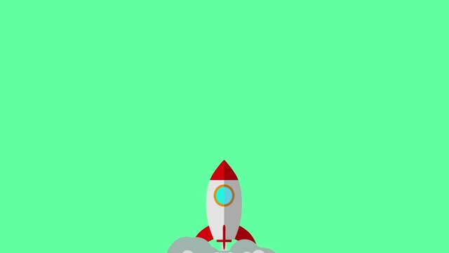 Animation of flat style rocket