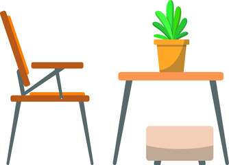 Fototapeta premium A table with plants. Gardener's workplace.