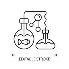 Marine chemistry linear icon. Field of chemical oceanography studies chemistry of marine. Thin line customizable illustration. Contour symbol. Vector isolated outline drawing. Editable stroke