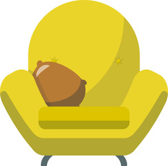 Sofa with pillows. Soft furniture. Modern interior.