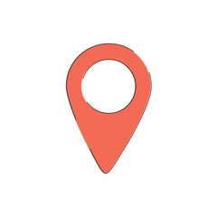 Vector icon of simple forms of point of location. Pin map place location icon, Vector illustration with modern design.