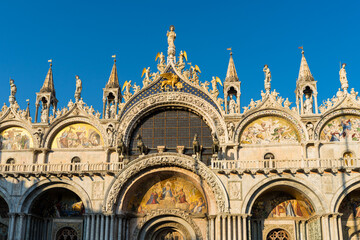 Naklejka premium Front exterior of St Mark's Basilica, Venice.